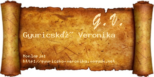Gyuricskó Veronika névjegykártya